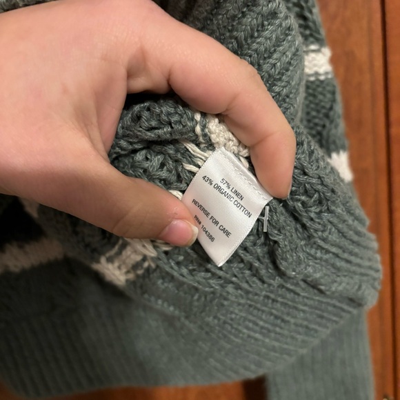 Garnet Hill Linen & Organic-Cotton Button-Detail Sweater - Picture 5 of 6